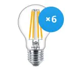 Fordelspakning 6x Philips Corepro LED Pære E27 Pære klar 10.5W 1521lm - 827 ekstra varm hvit | erstatter 100W