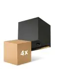 Fordelspakning 4x D'Lite Veggbelysning Elingen Aluminium Svart Up & Down 2.9W 170lm - 830 Varm Hvit | IP65 - Batteridrevet - Lyssensor