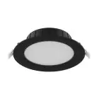Noxion LED Downlight Hera Flat Innfelt Svart 21W 2400lm 100D - 827-830-840 CCT | 214mm - Utskjæring 200mm