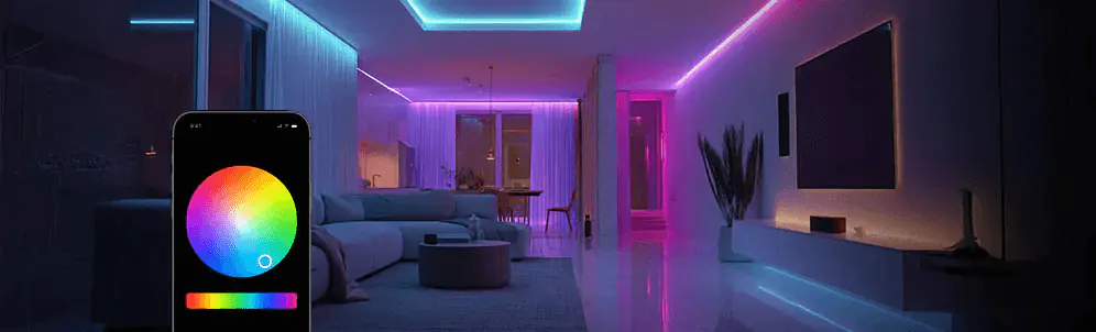LED-stripe RGB med mobiltelefonstyring